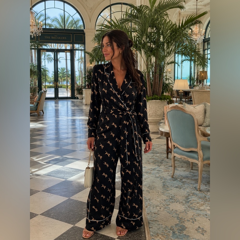 Diane von Furstenberg Tiger Print Wrap Jumpsuit – Size 2 – NWT